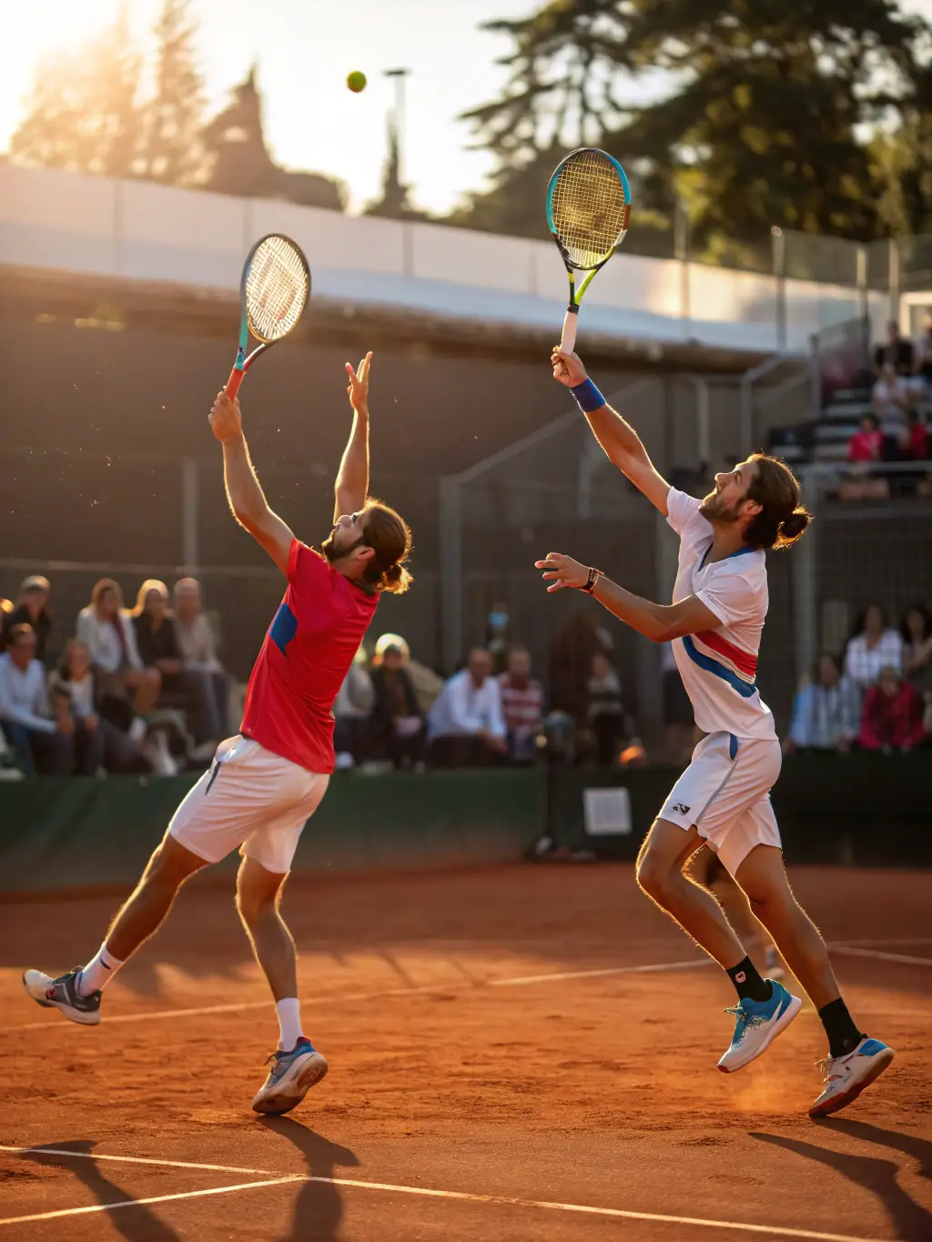 An image showing adults participating in a tennis match, highlighting the competitive and social aspects of the sport.